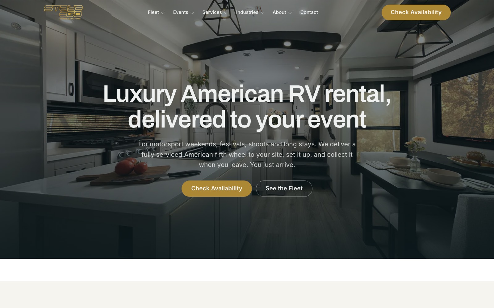 The Stay Go Premium website homepage