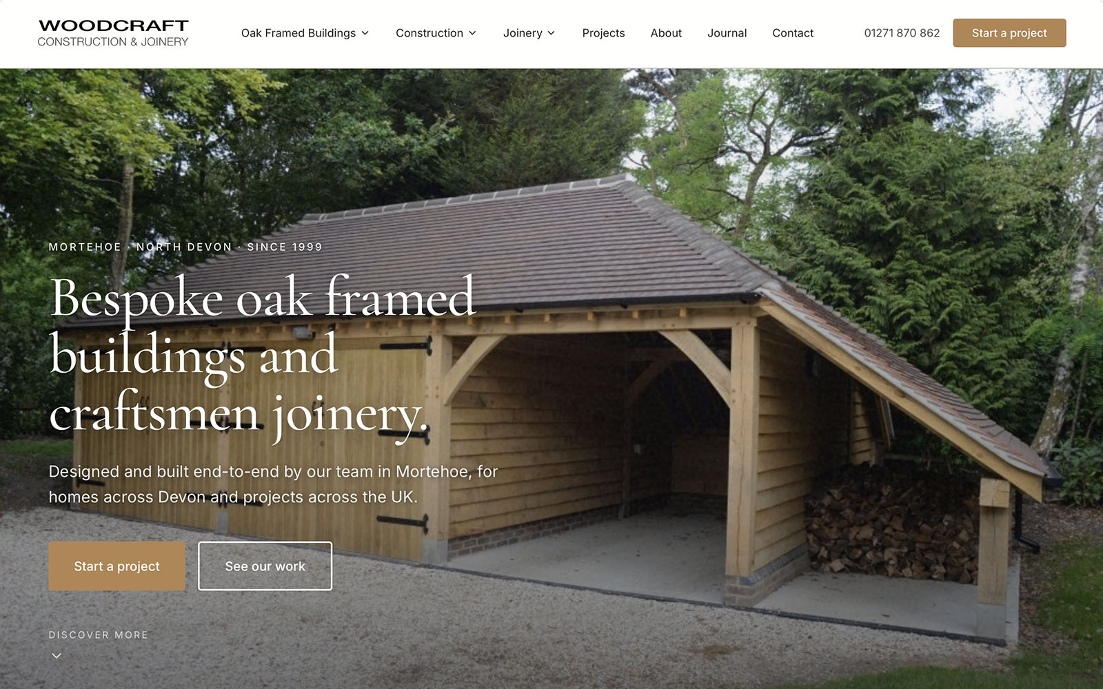 The Woodcraft website homepage